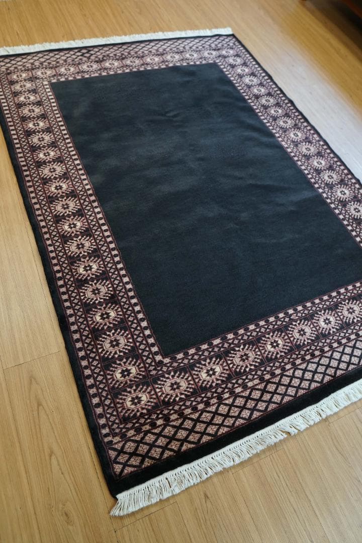 パキスタン手織り絨毯 183×131cm ボーダー柄 トライバルラグ ペルシャ