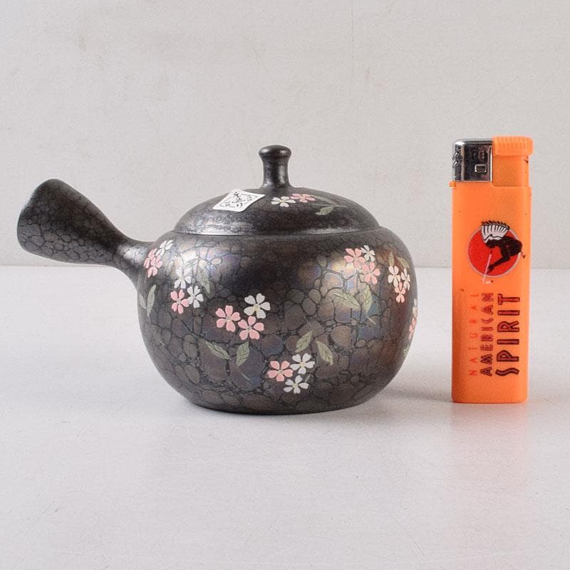 常滑焼 昭龍作 天目釉 福型小花文 急須 茶注 共箱 V R9218 - メルカリ
