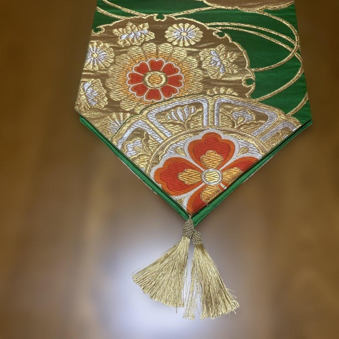 table runner 金彩古鏡文 帯リメイク 正絹 - メルカリ