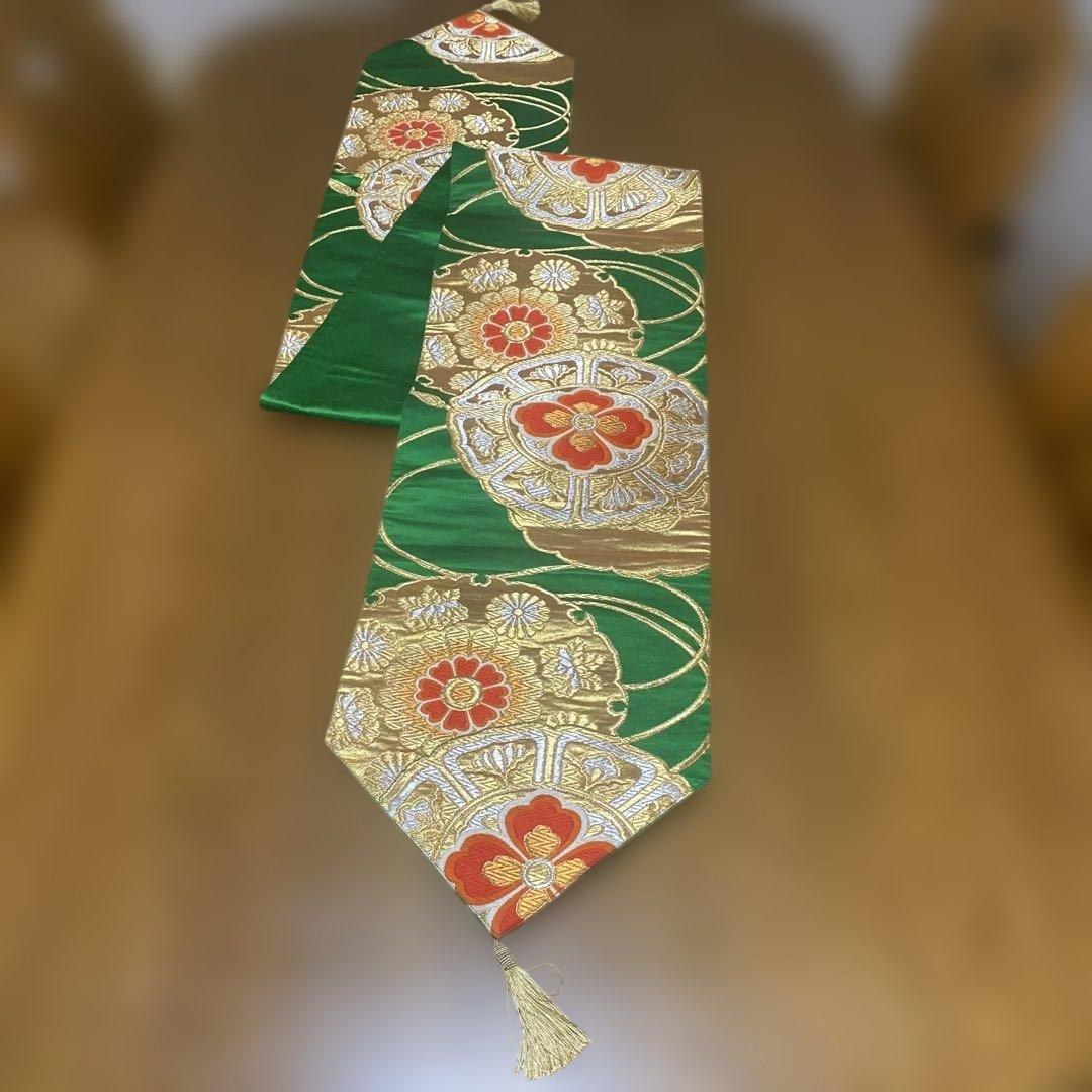 table runner 金彩古鏡文 帯リメイク 正絹 - メルカリ