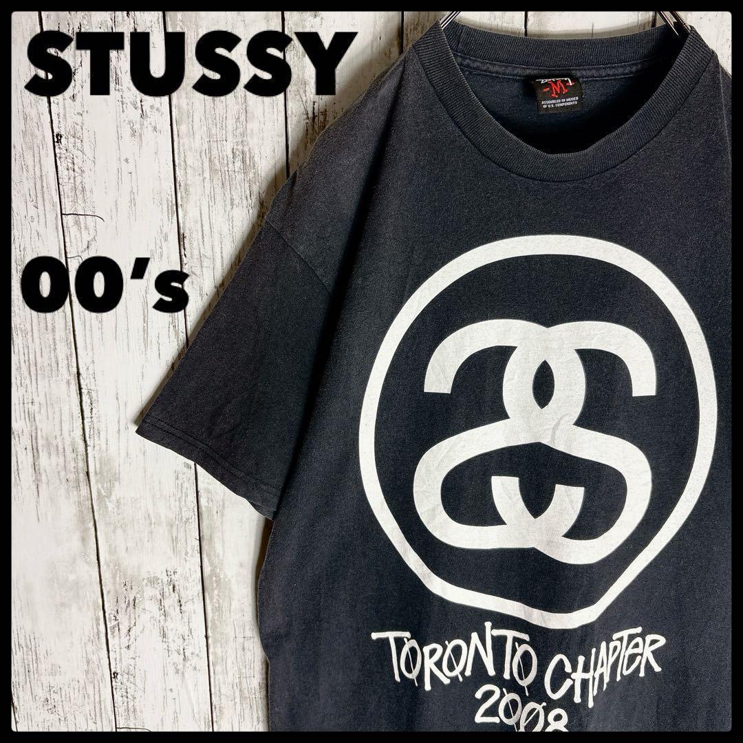00s stussy ステューシー tシャツ 両面プリント フェードブラック