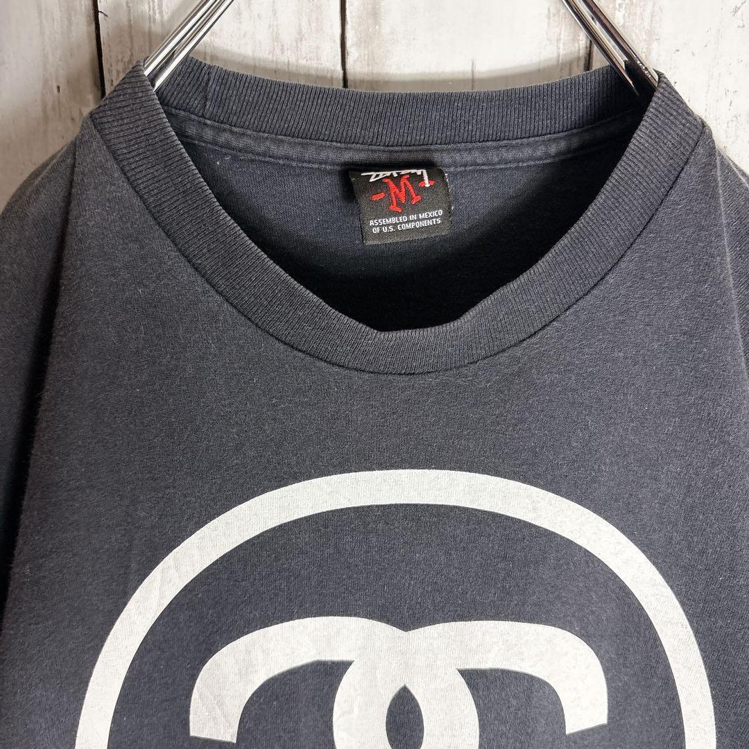 00s stussy ステューシー tシャツ 両面プリント フェードブラック