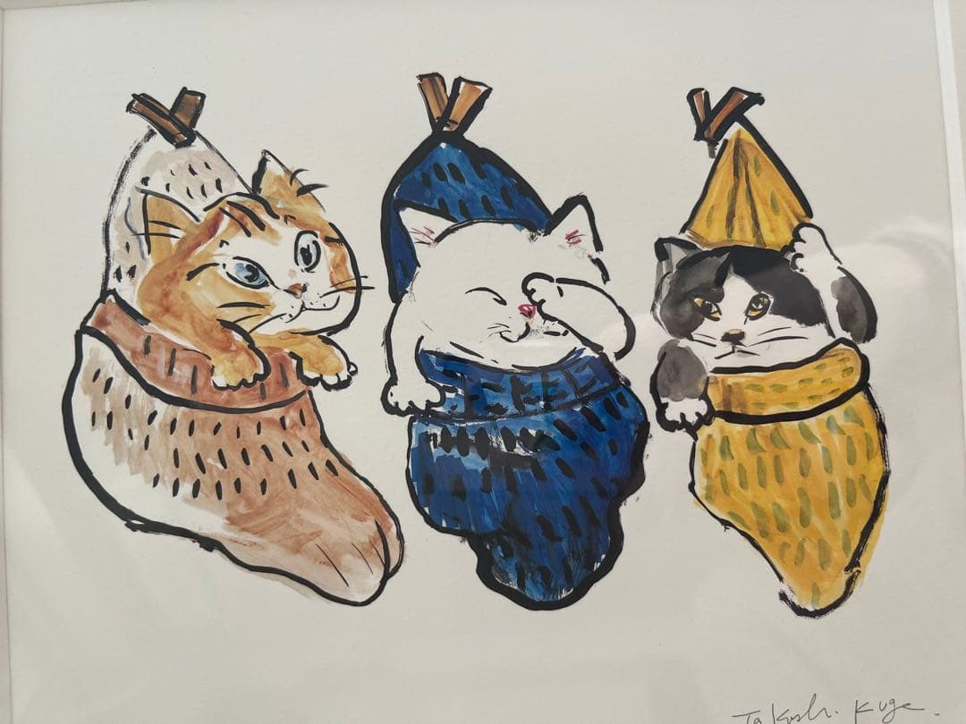 久下貴史 吊り下がりソックス猫 版画 マンハッタナーズ - メルカリ