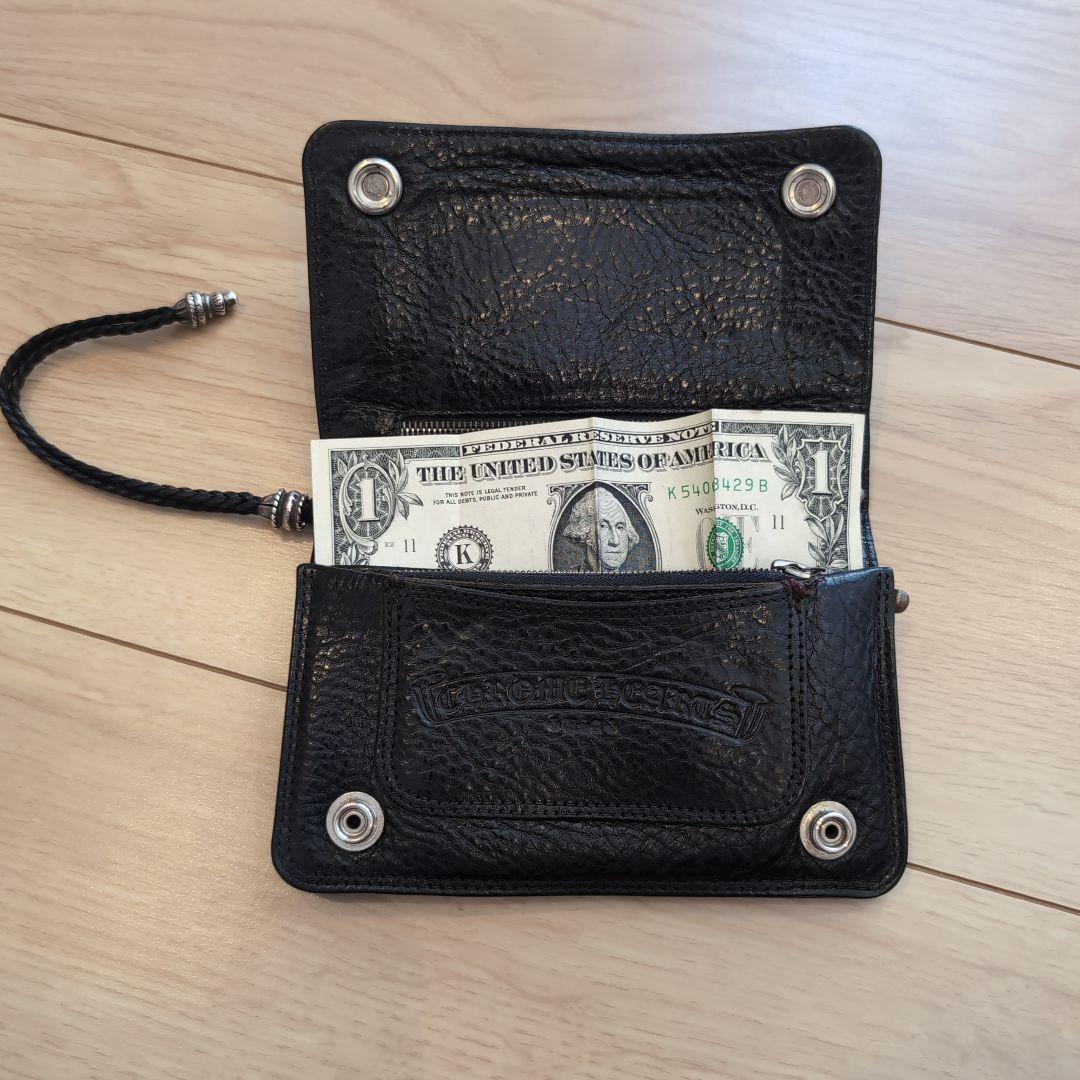 chromehearts2zipwalletアイアンクロス最終価格ストラップ付き