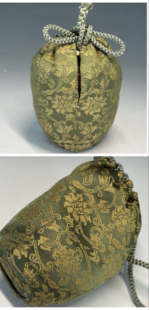 中古品】瀬戸茶入 大亀老師書付 銘『温故』仕覆2枚付