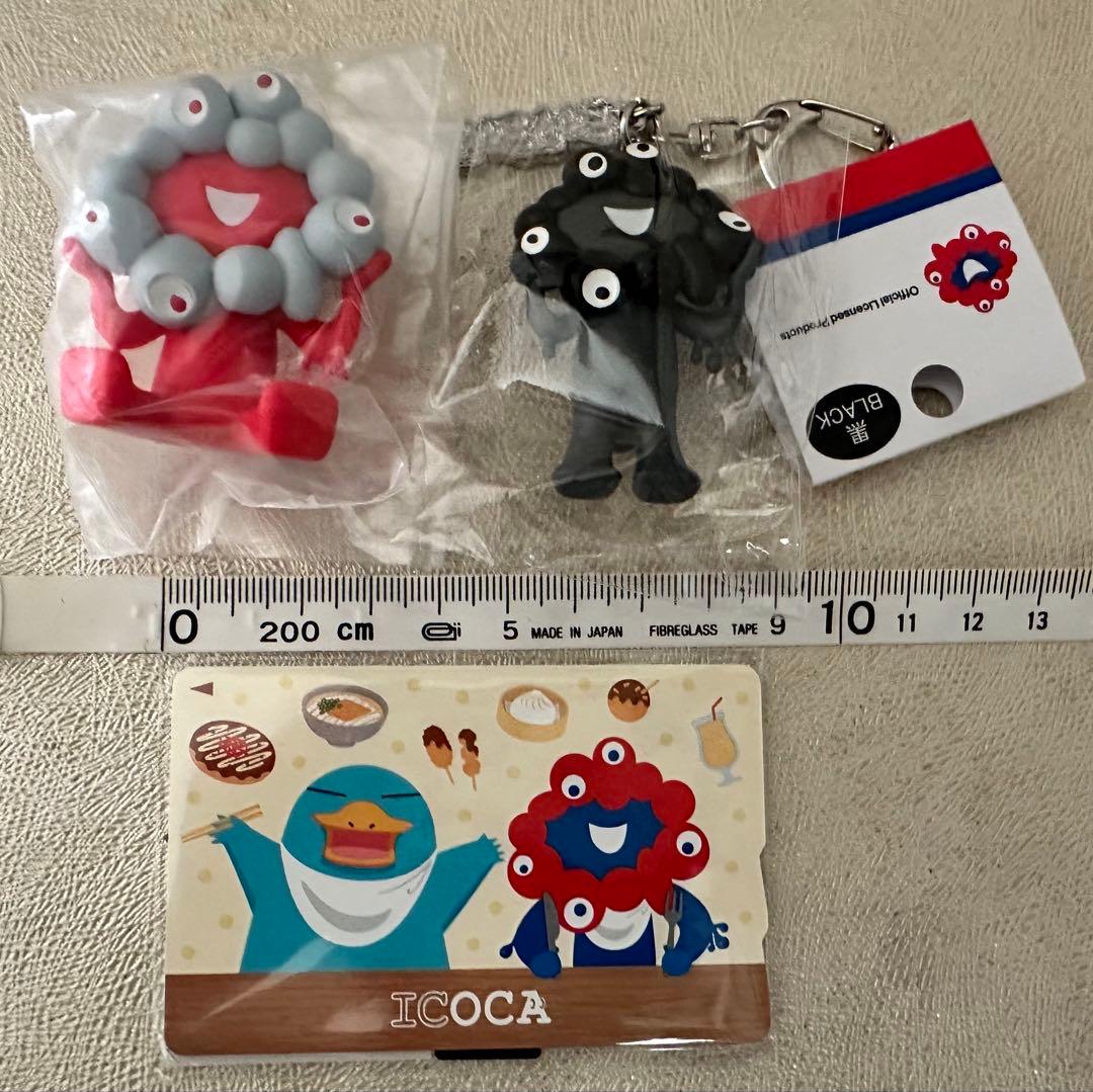 万博記念ICOCA 黒ミャクミャクキーホルダー ミャクミャクガチャ 3点