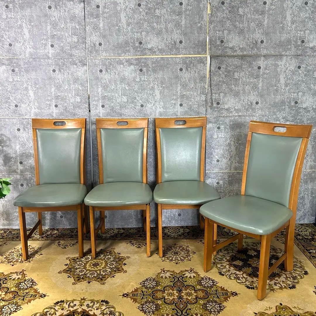 ꧁家具꧂レザーダイニングチェア4脚 食卓椅子 いす イス レザー 革 合成皮革 ダイニングチェア 4脚セット PU レザー ハワードチェア クッション付き