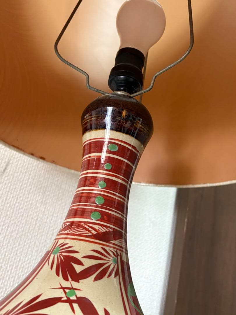 沖縄 琉球 胡差焼 陶器製 スタンドライト スタンドランプ 高さ90cm 陶器製