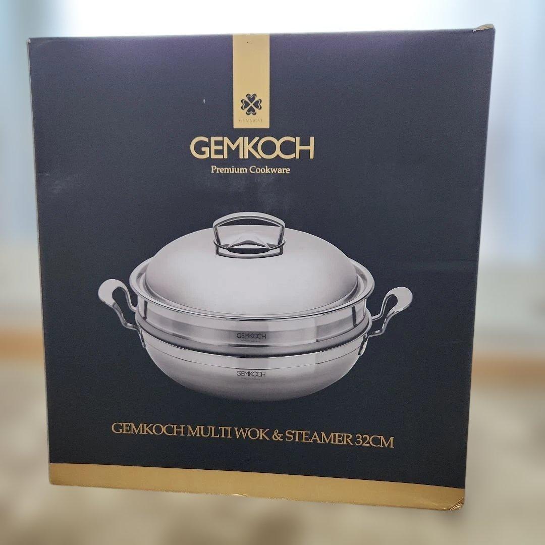 【新品】 GEMKOCH　(ジェンクック) マルチウォック&スチーマー32cm 新品】 GEMKOCH (ジェンクック) マルチウォック&スチーマー32cm - メルカリ