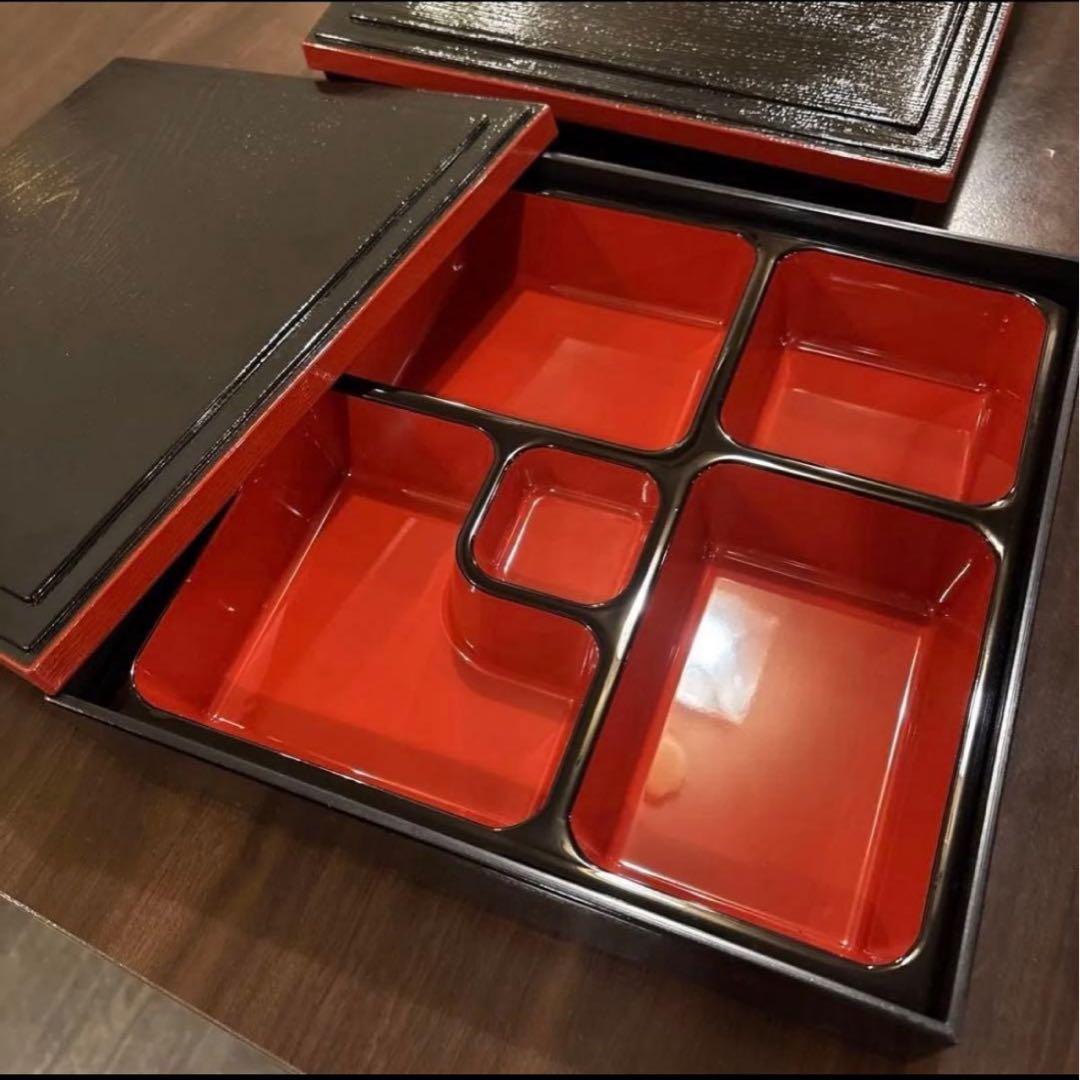 松花堂 弁当箱 幕の内 12セット 黒中赤 仕切り付 重箱 送料込み - メルカリ