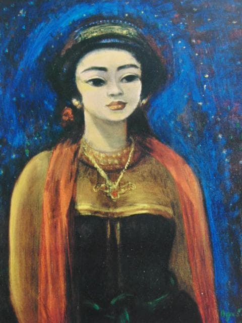 AGUS DJAJA（アグス　ジャヤ）、踊子、希少画集画、新品額装付
