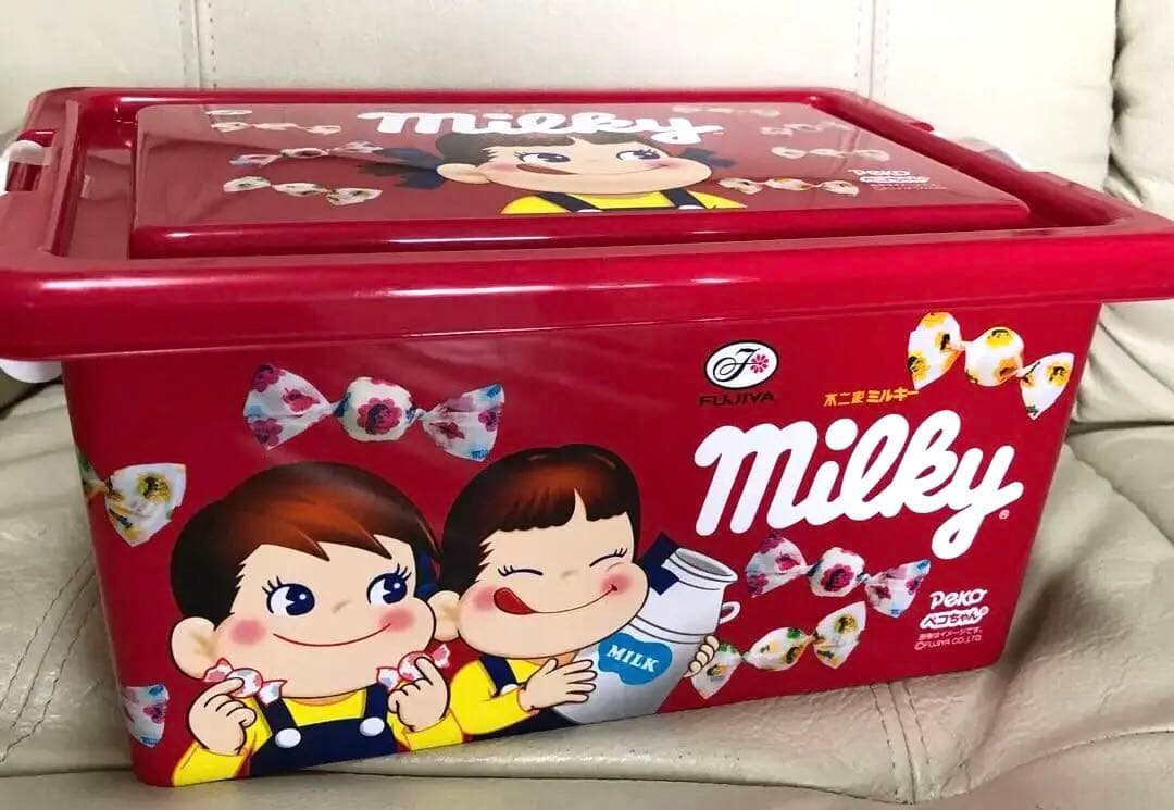 新品・未開封 不二家 ミルキー コンテナBOX ミルキー2袋入り ペコ