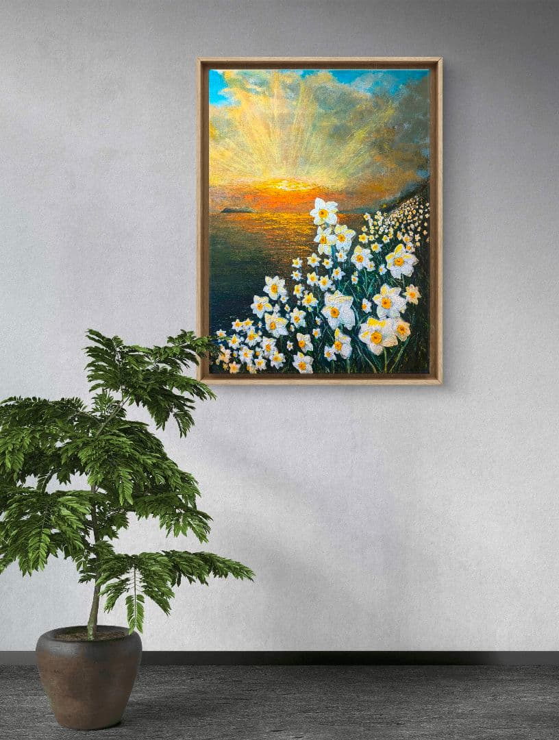 NY公募展入選作品「はじまりの島、水仙の島、淡路島」 アクリル画 大型P20