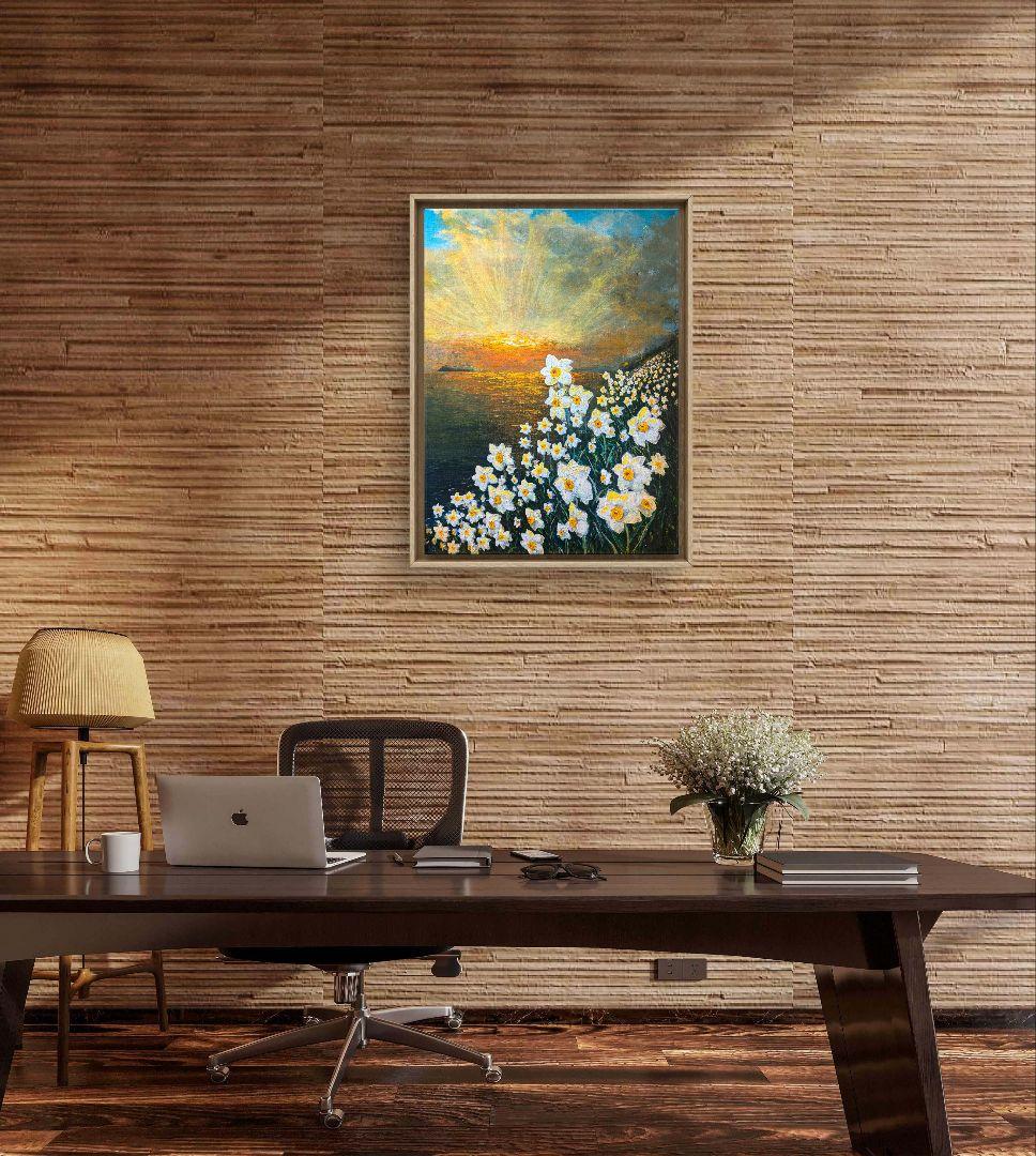 NY公募展入選作品「はじまりの島、水仙の島、淡路島」 アクリル画 大型P20