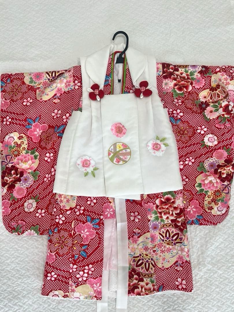 美品　花ひめ　七五三3歳　被布フルセット SOUBIEN（創美苑） レンタル 七五三 女の子 3歳 着物 被布 フルセット