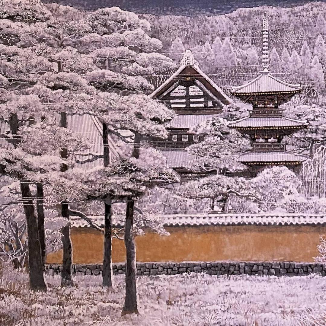 後藤純男、【雪の大和】、希少な額装用画集より、新品額装付、状態良好