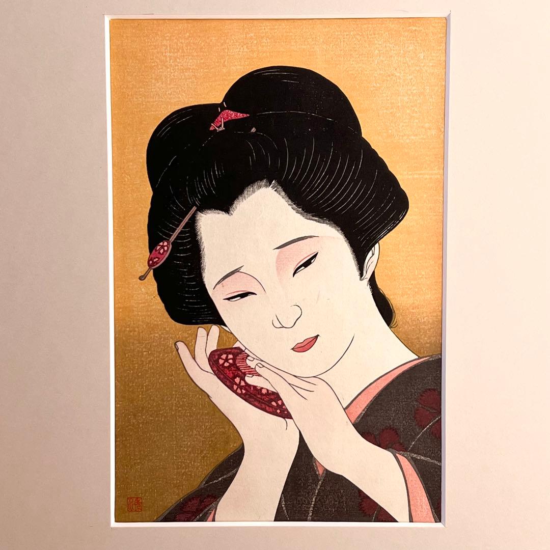 証明書・箱付き】瀧秀水 木版画 浮世絵 美人画 想い 限定品 日本画