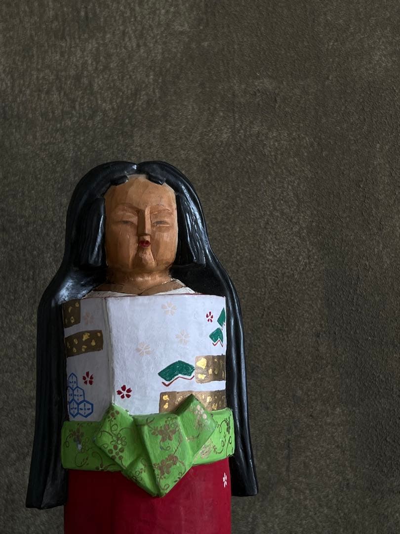 木彫り 一刀彫 立ち雛人形／雛祭り 桃の節句 奈良一刀彫 井波彫刻 伝統