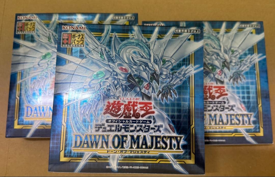 未開封 遊戯王 初回限定版 ドーンオブマジェスティ Box +1ボーナスパック DAWNOFMAJESTY(+1ボーナスパック付)【-】{-}《未開封BOX》