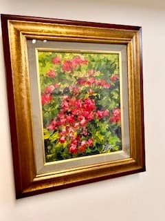 松崎祐哉☆東京藝術大学卒☆ピンクの花を君に☆真作☆アクリル画☆作品