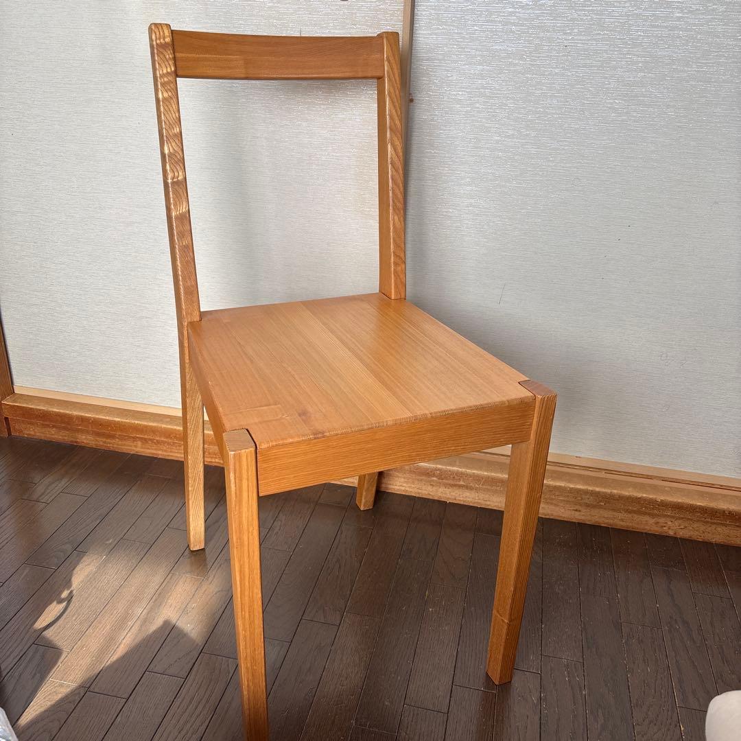 美品⭐︎無印　タモ材　ダイニングチェアー　1脚 ダイニングチェア ダイニングチェアー 1脚売り 回転チェア タモ無垢材