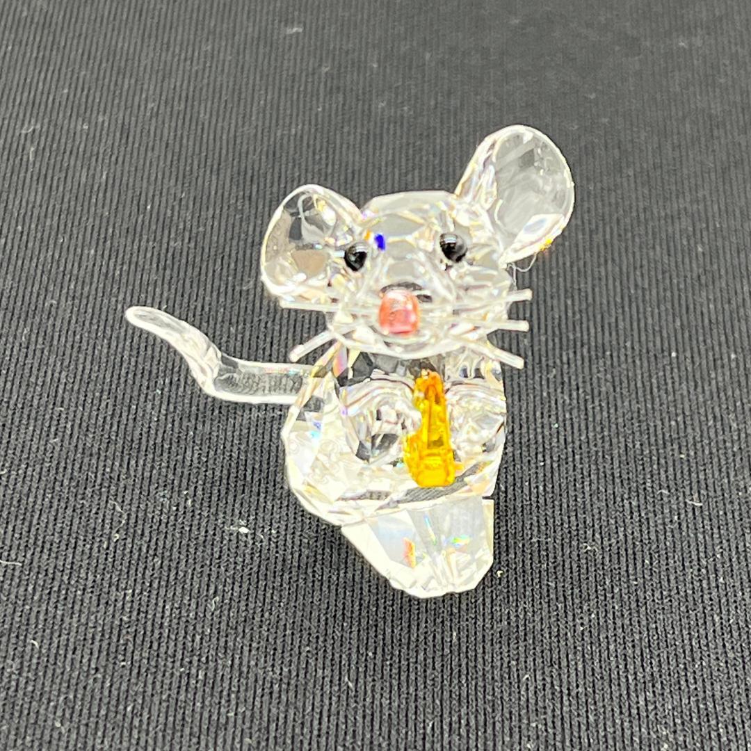 SWAROVSKI スワロフスキー クリスタル ネズミ チーズ付き 専用箱付き
