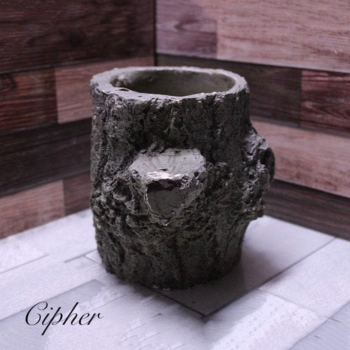 モルタル製 切株 植木鉢 植木鉢カバー レトロ雑貨 SETO CRAFT 廃盤①