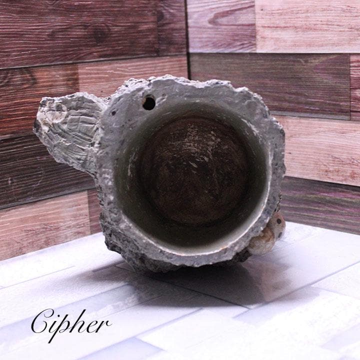 モルタル製 切株 植木鉢 植木鉢カバー レトロ雑貨 SETO CRAFT 廃盤①