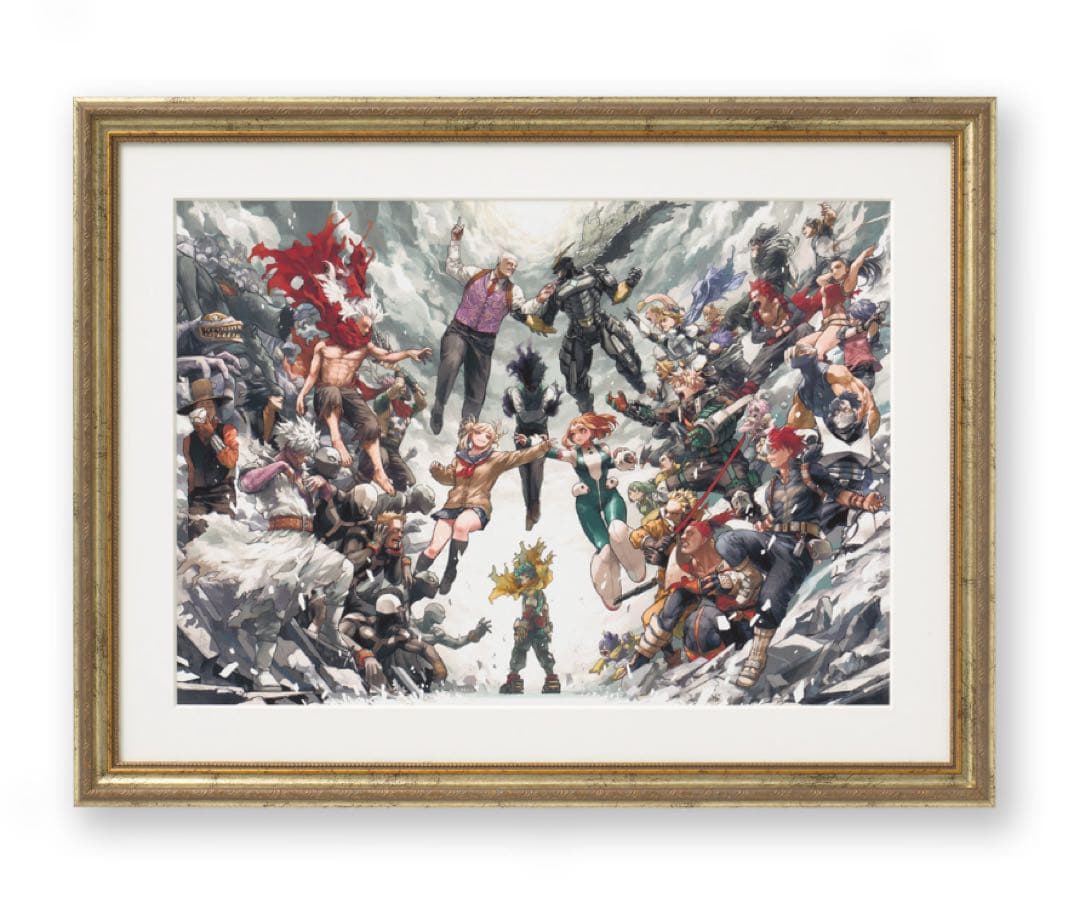 額装高精細デジタルカラー　キービジュアル「ヒーローVS敵(ヴィラン)」　ヒロアカ ヒロアカ原画展 グッズ情報】 □額装高精細デジタルカラー キー