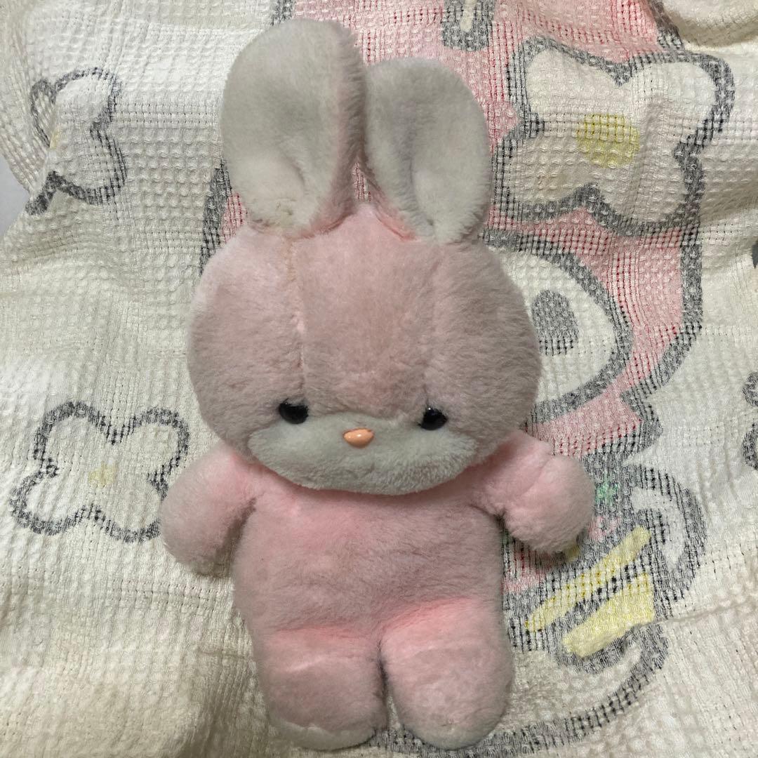 昭和レトロ ヴィンテージ 吉徳 うさぎ クリーミー ぬいぐるみ 中古品