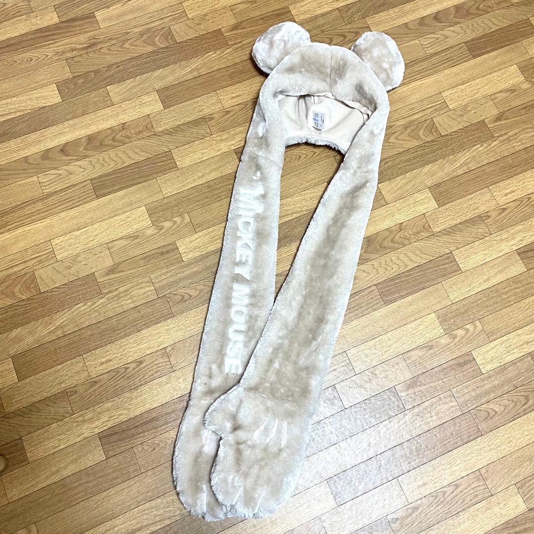 ミッキーマウス 耳付き 手袋付き マフラー - メルカリ