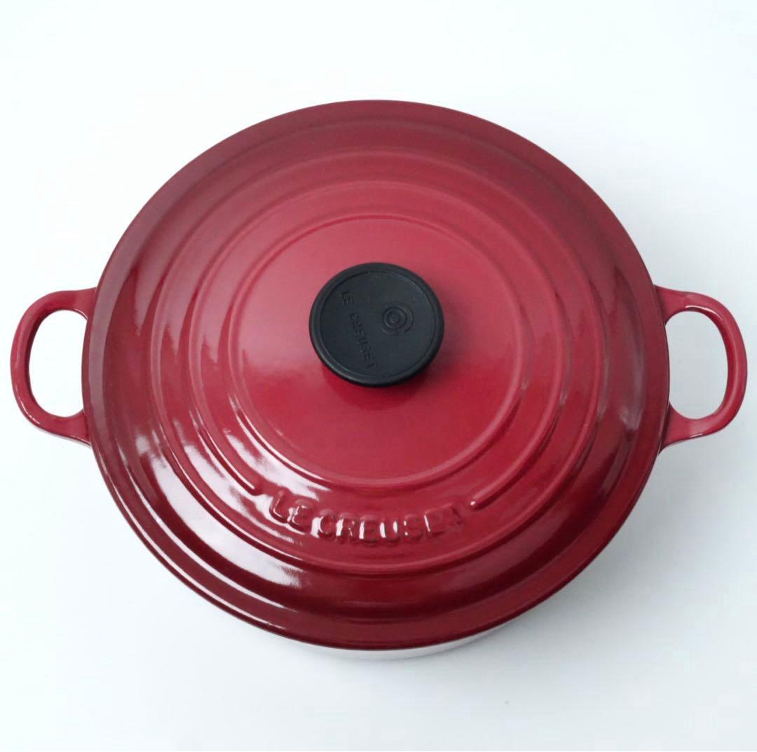 美品】LE CREUSET ココット ロンド バーガンディ 24cm - メルカリ