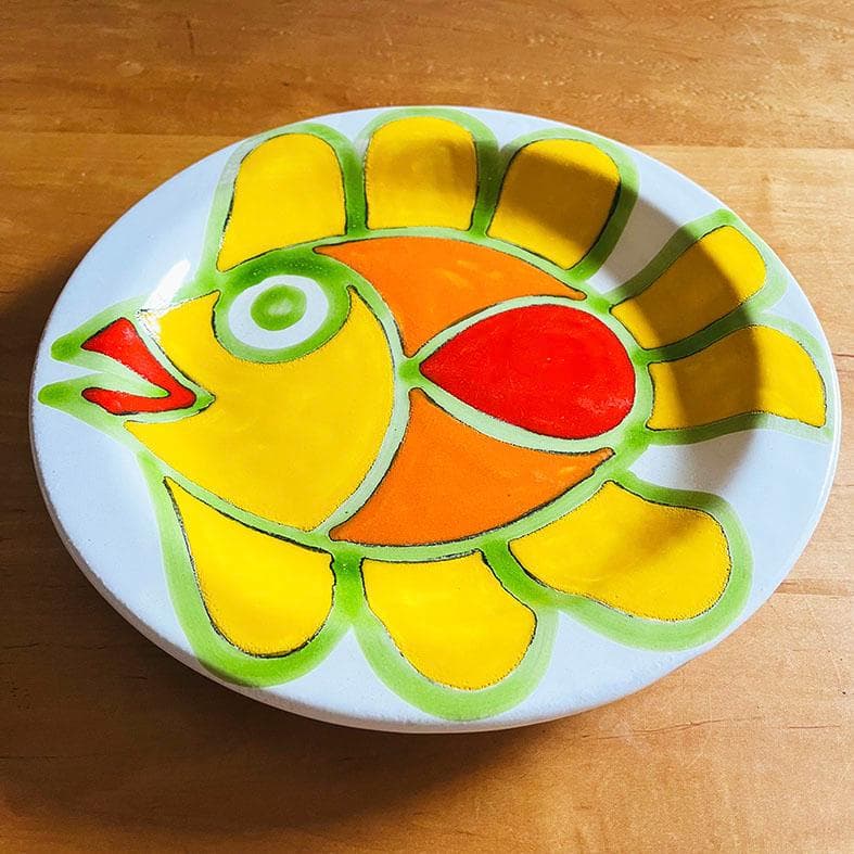 SALE ☆ デ・シモーネ 黄色い魚 絵皿 直径25.4cm シチリア陶器 - メルカリ