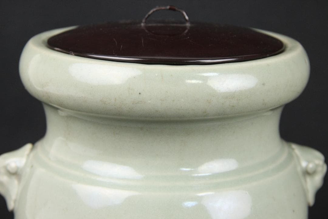 唐物 明～清 七官青磁 青瓷 耳付水指 茶道 龍泉窯 FJ21-4 - メルカリ
