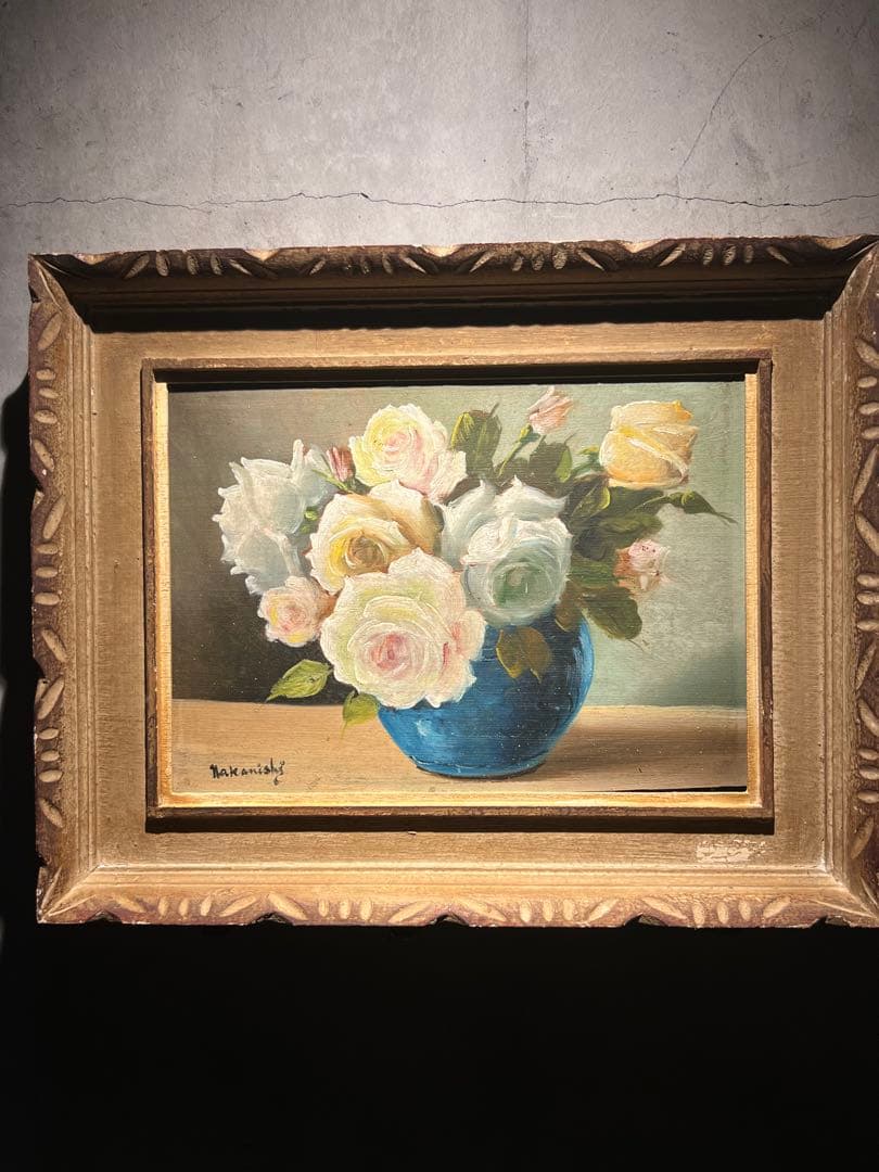 時代物　肉筆油彩画　antique 時代物 肉筆油彩画 antique