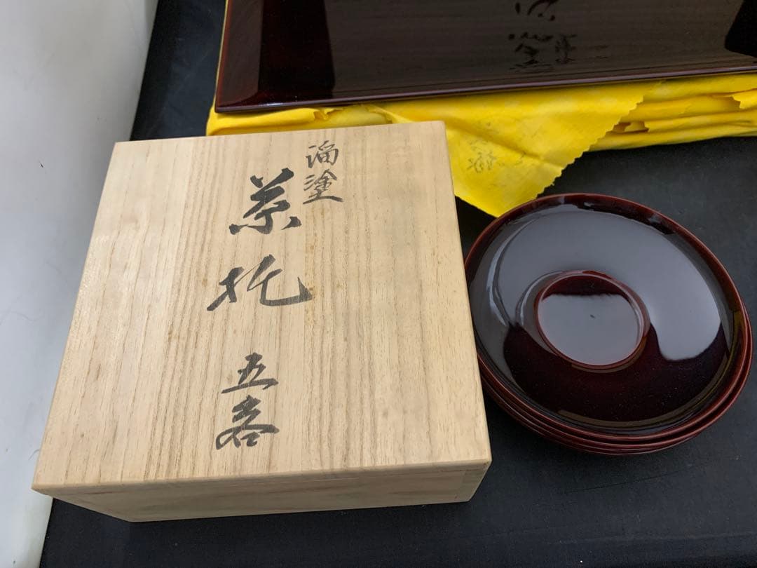 溜塗 輪島塗 慶塚茶托5客 - メルカリ