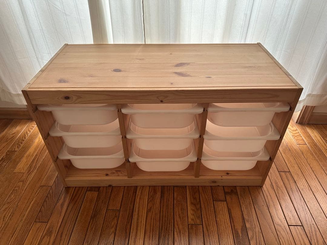IKEA トロファスト おもちゃ収納 収納ボックス6個付き 木製ラック