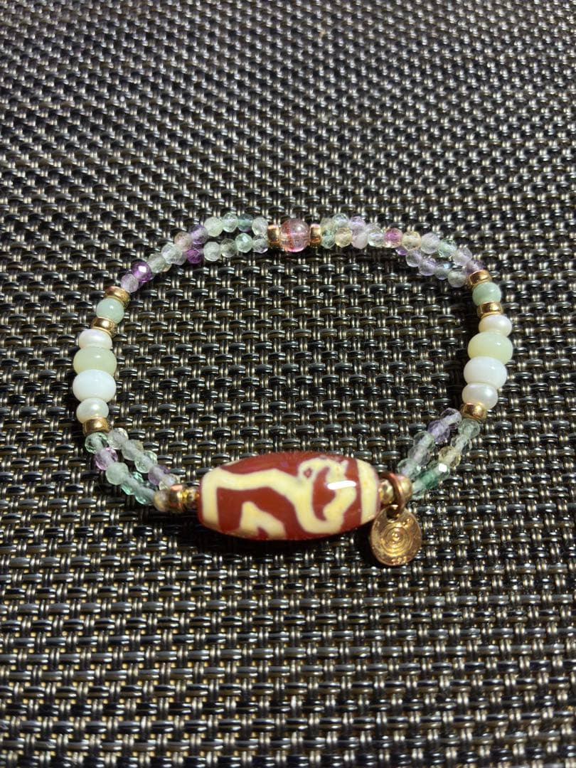 パワーストーン#金運#開運パワー#睡蓮花天珠 二重チェーン 現体験しま