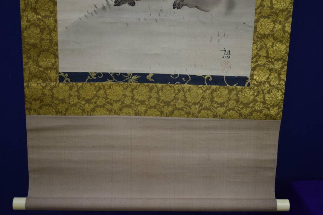 真作/森派の祖/森祖仙/猿画賛/金襴表装/布袋屋掛軸HI-101 - メルカリ