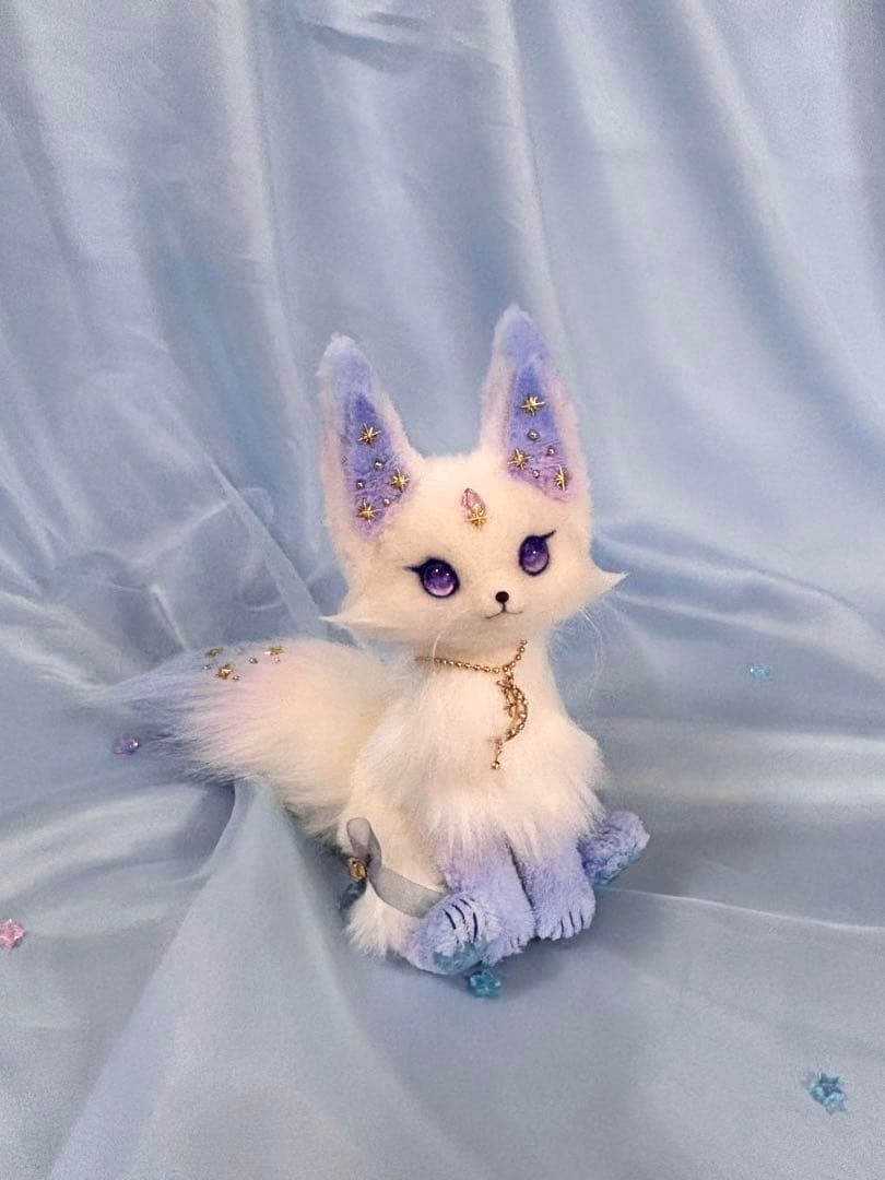ルルチェ•リリィ ハンドメイド ぬいぐるみ キツネ 羊毛フェルト-最大80