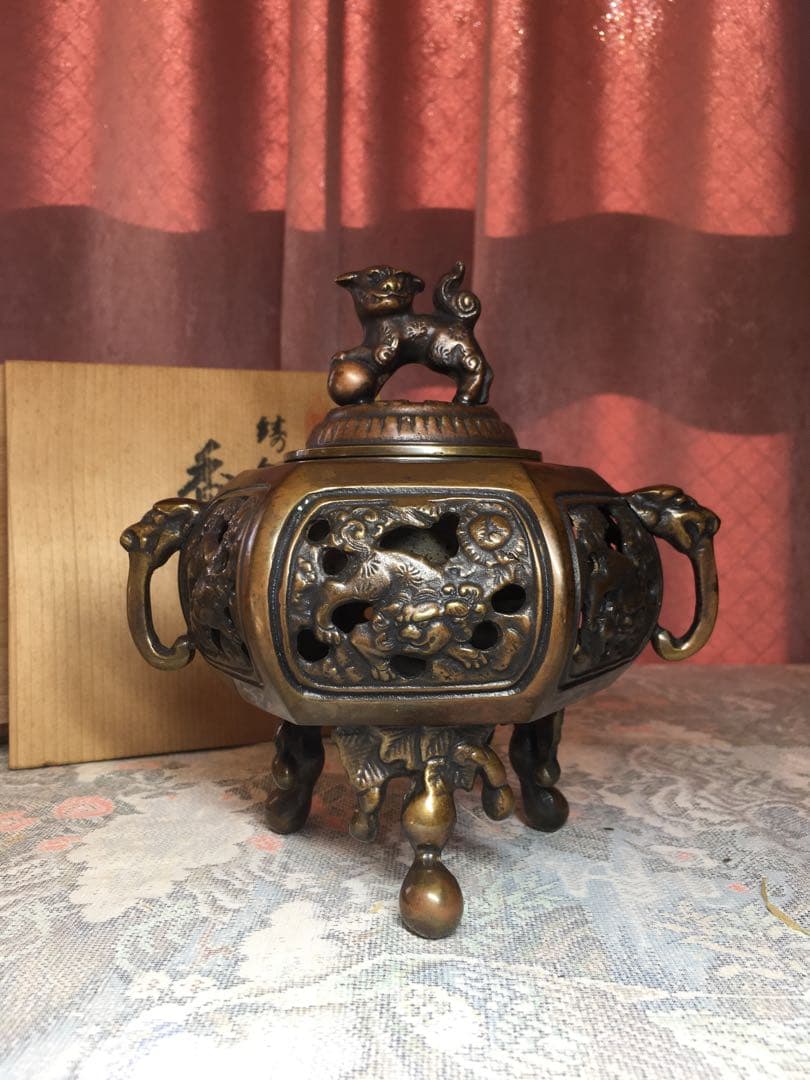 逸品 高岡鋳物「香炉 十二支文」 勝玄作 蝋型青銅製