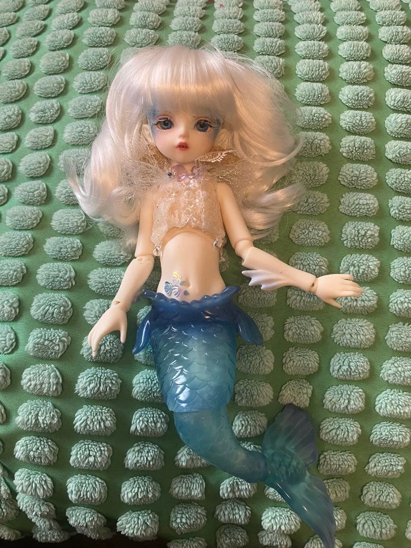 マーメイド 球体関節人形 bjd 人魚 カスタムドール ブルー 童話 フルメイク フルセット！14cm！人魚 マーメイド LORELLE 正規品 ドール 球体関節