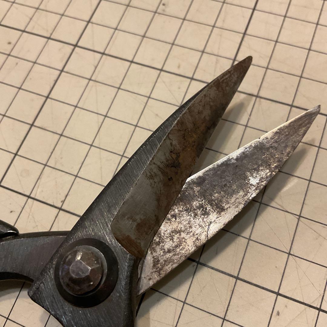 越後鍛冶 植木鋏 180mm 利房 安来鋼 青紙一号 箱入り 良品 利房 刻印