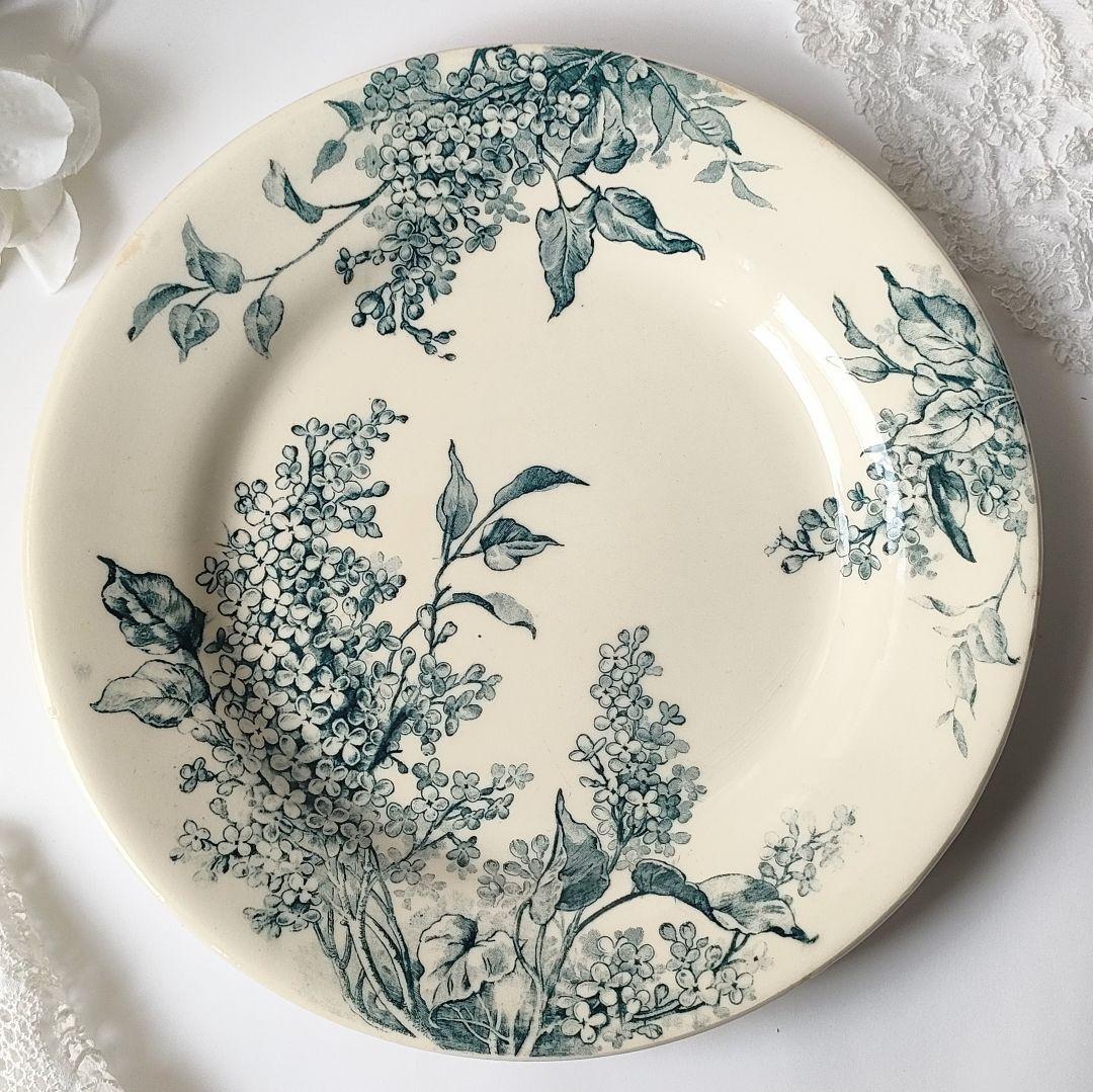 希少 美品 ジアン LILAS 平皿 フランスアンティーク - メルカリ