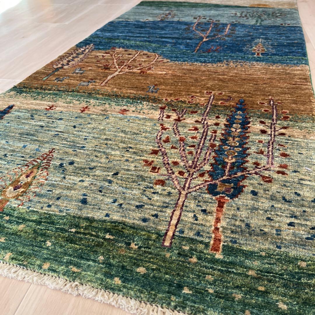 トルコ絨毯 手織りウール 155×71cm 保証書付 - メルカリ