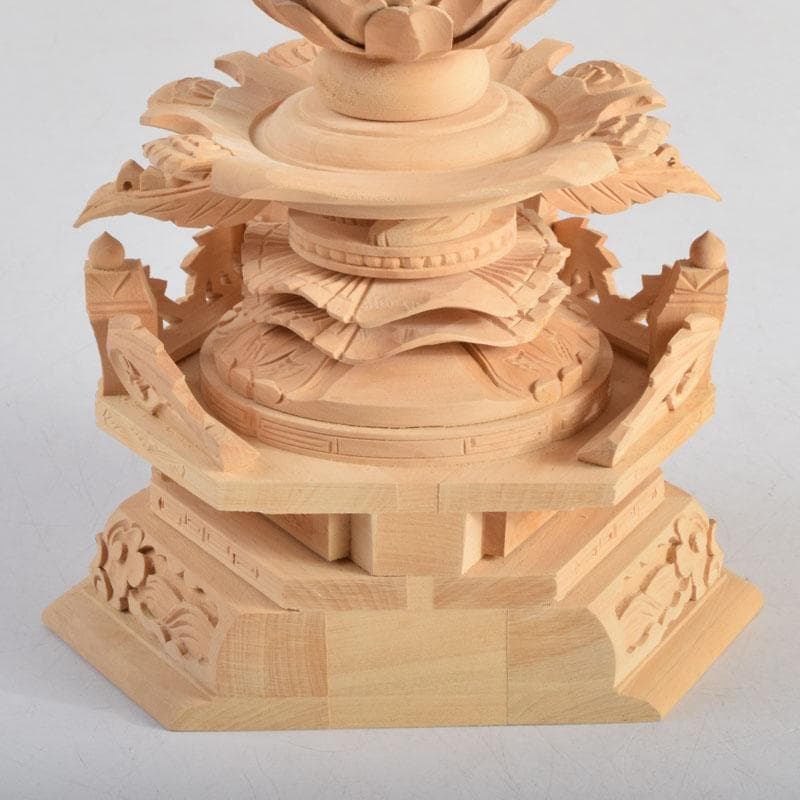 仏教美術 柘植彫刻 西立弥陀像 仏像 華鬘台 C 8845 - メルカリ