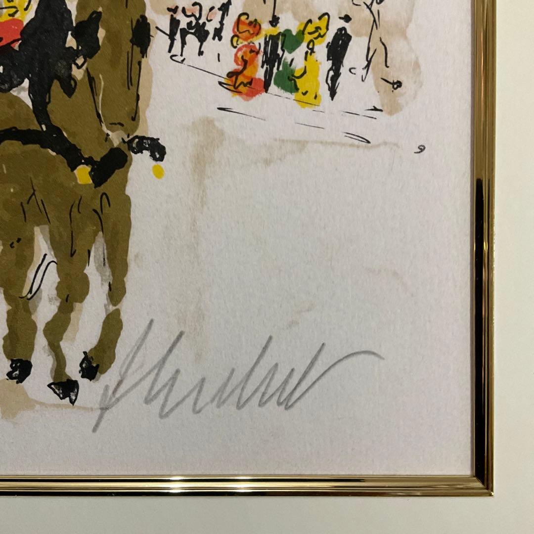 絵画.額縁.版画.リトグラフ.ウルバン・ウシェ.パリの街角,フランス