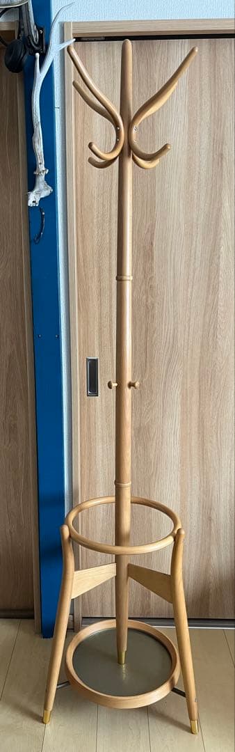 美品　秋田木工 ポールハンガー コートハンガー コート掛け GMHK450○秋田木工 ポールハンガー コートスタンド ハンガーラック