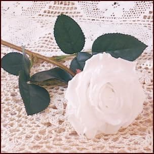 プリザーブドフラワー白いバラの花束 ☆ プリザーブドフラワー白い大輪の薔薇5本のふんわり花束ラッピング