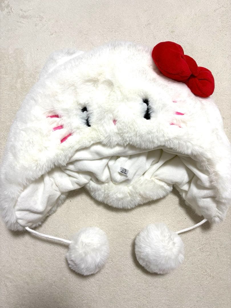 USJ キティ 被り物 ファンキャップ モコモコ ポンポン ファー ユニバ